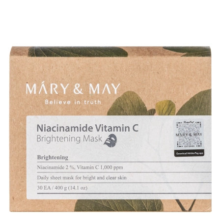 Mary&May - Niacinamide Vitamin C Brightening Mask - Sada rozjasňujúcich masiek na tvár - 30ks / 400 g