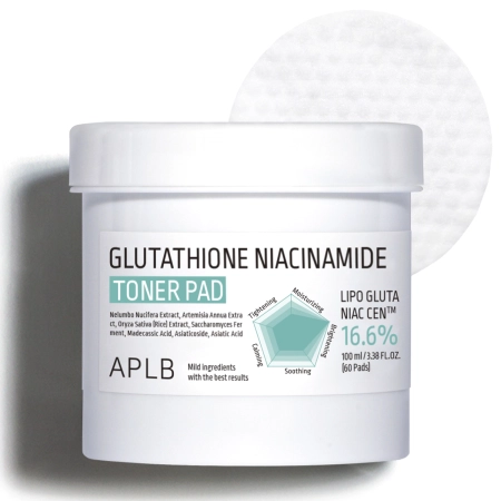 APLB - Glutathione Niacinamide Toner Pad - Rozjasňujúce tampóny na tvár - 60ks/100ml
