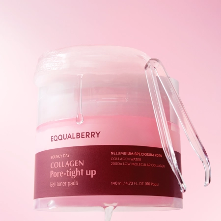 EQQUALBERRY - Collagen Pore Tight Up Gel Toner Pad - Pleťové tampóny pre stiahnutie pórov - 60 ks /140 ml
