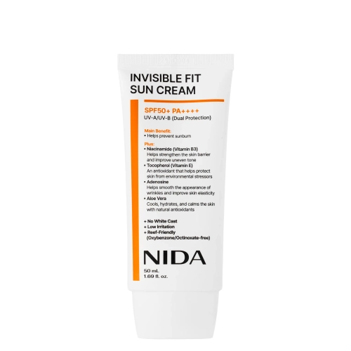 NIDA - Invisible Fit Sun Cream - Krém na tvár s SPF - 50ml