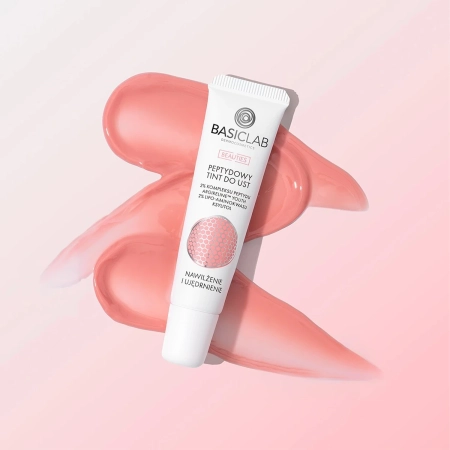BasicLab - Dermocosmetics Beauties - Peptidový tint na pery pre hydratáciu a spevnenie - Bubble Gum - 15ml