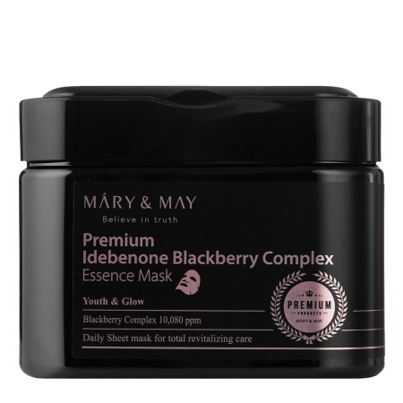 Mary&May - Premium Idebenon Blackberry Complex Essence Mask - Sada pleťových masiek - 20ks