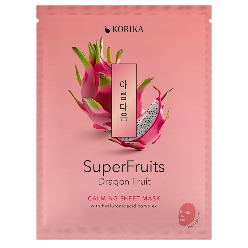KORIKA - Superfruits Calming Sheet Mask Dragon Fruit - Upokojujúca plátienková maska na tvár - 1ks/25g