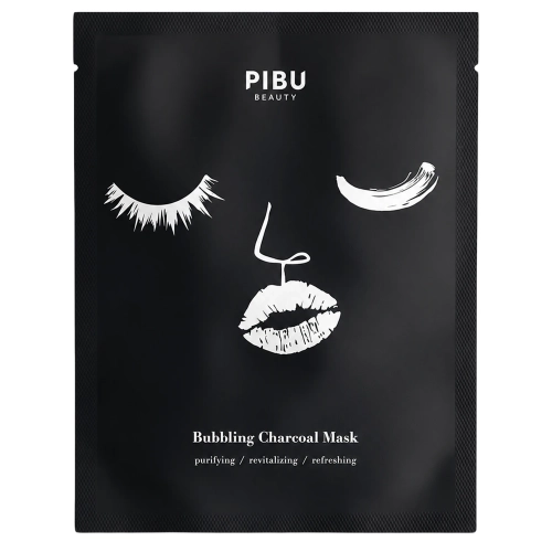 PIBU Beauty - Bubbling Charcoal Mask - Čistiaca plátienková maska na tvár - 27ml