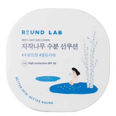 Round Lab - Birch Juice Moisturizing Sun Cushion SPF50 - Hydratačný opaľovací krém s brezovou šťavou - 15g