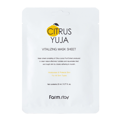 Farmstay - Citrus Yuja Vitalizing Mask Sheet - Revitalizačná plátienková maska s extraktom z yuzu - 23ml/1ks