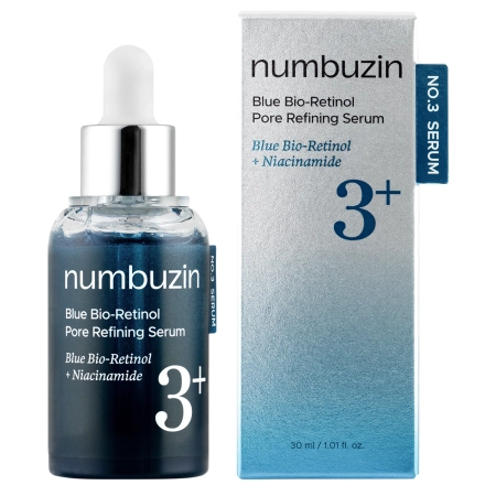 Numbuzin - No.3 Blue Bio-Retinol Pore Refining Serum - Sérum sťahujúce póry s bioretinolom - 30ml