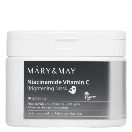 Mary&May - Niacinamide Vitamin C Brightening Mask - Sada rozjasňujúcich masiek na tvár - 30ks / 400 g
