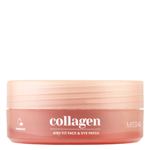 Missha - Airy Fit Collagen Lifting Face & Eye Patch - Spevňujúce hydrogélové náplasti pod oči a na tvár s kolagénom - 60ks