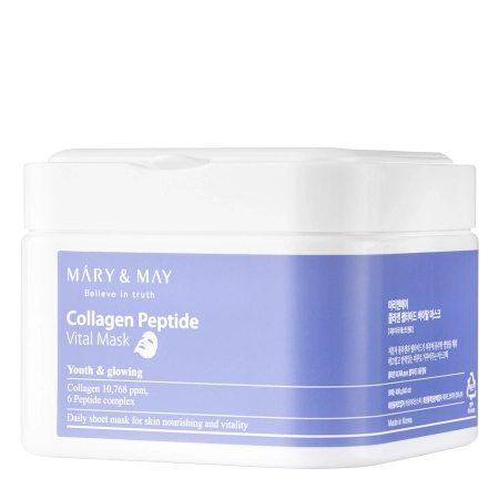 Mary&May - Collagen Peptide Vital Mask - Sada spevňujúcich plátienkových masiek na tvár - 30ks