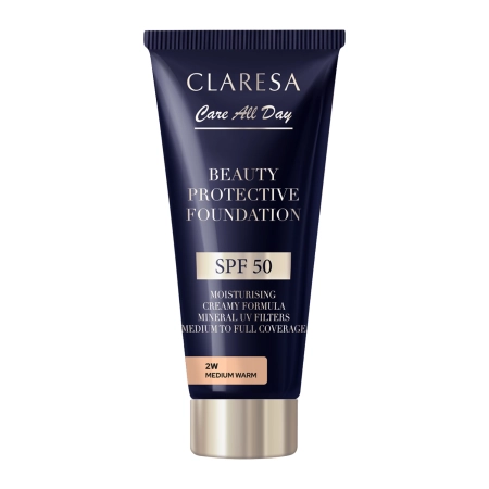 Claresa - Beauty Protective Foundation SPF 50 - Hydratačný make-up s filtrom SPF 50 - 2W Medium Warm - 30ml