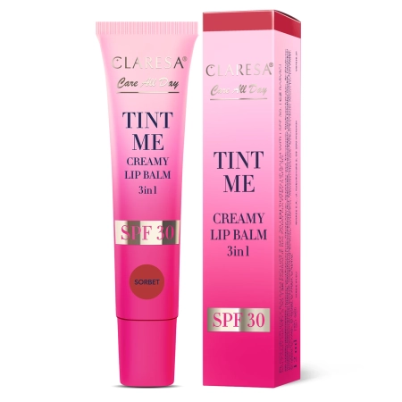 Claresa - Tint Me Creamy Lip Balm 3in1 SPF 30 - Farebný balzam na pery s SPF 30 - Sorbet - 12 ml