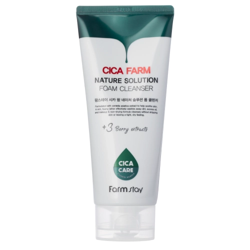 Farmstay - Cica Farm Nature Solution Cleansing Foam - Čistiaca pena na tvár s pupočníkom ázijským - 180 ml