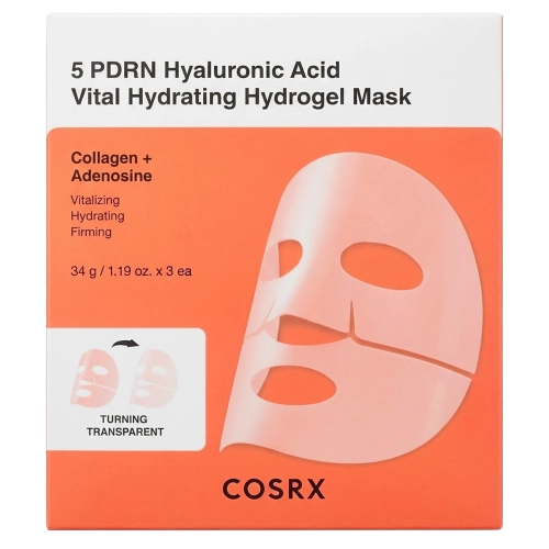 COSRX - 5 PDRN Hyaluronic Acid Vital Hydrating Hydrogel Mask - Sada hydratačných hydrogélových masiek - 34g x 3ks