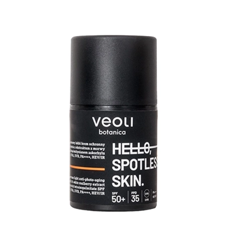 Veoli Botanica - Hello, Spotless Skin - Širokopásmový ľahký ochranný krém proti starnutiu SPF 50+, UVA, UVB, PA++++, HEV/IR - 50 ml