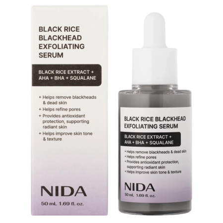 NIDA - Black Rice Blackhead Exfoliating Serum - Exfoliačné sérum na tvár s extraktom z čiernej ryže - 50ml