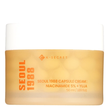 K-SECRET - SEOUL 1988 Capsule Cream: Niacinamide 5% + Yuja - Krém s vitamínovými kapsulkami - 50ml