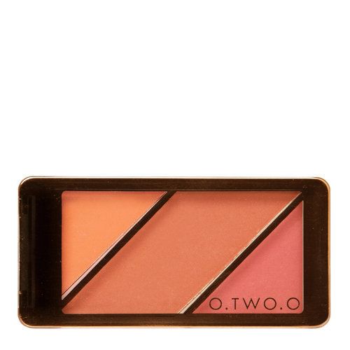 O.TWO.O - 3 in 1 Blusher Highlighter Contour - 01 Pinkish - Kontúrovacia paletka na tvár - 10 g