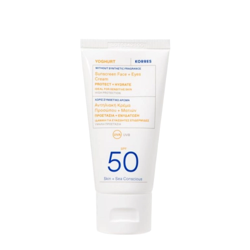 Korres - Yoghurt Sunscreen Face & Eyes Cream SPF 50 - Gélový krém na tvár s SPF filtrom - 50 ml