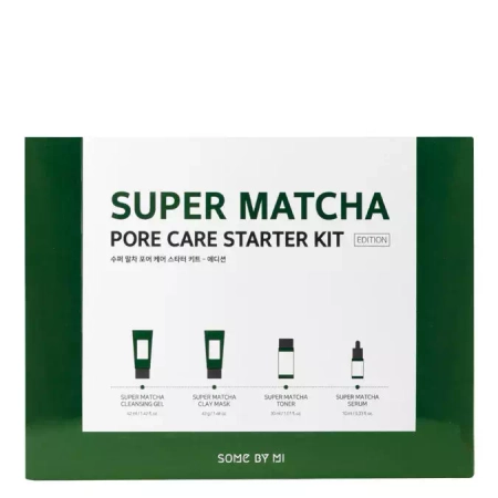 Some By Mi - Super Matcha Pore Care - Starter Kit - Sada redukujúca viditeľnosť rozšírených pórov - Tonikum - 30ml + Sérum - 10ml + Maska - 42g + Čistiaci gél - 42ml
