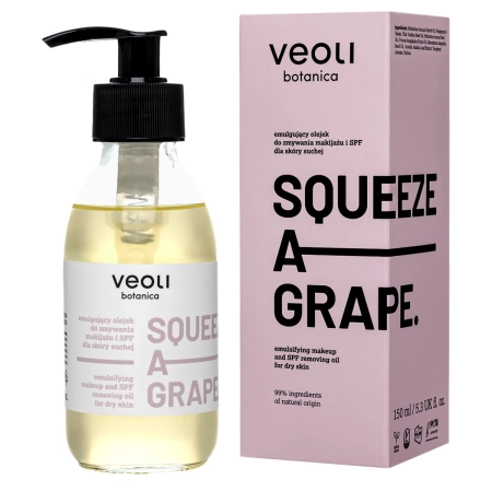 Veoli Botanica - SQUEEZE A GRAPE - Emulgujúci olej na odstraňovanie make-upu a SPF pre suchú pleť - 150 ml