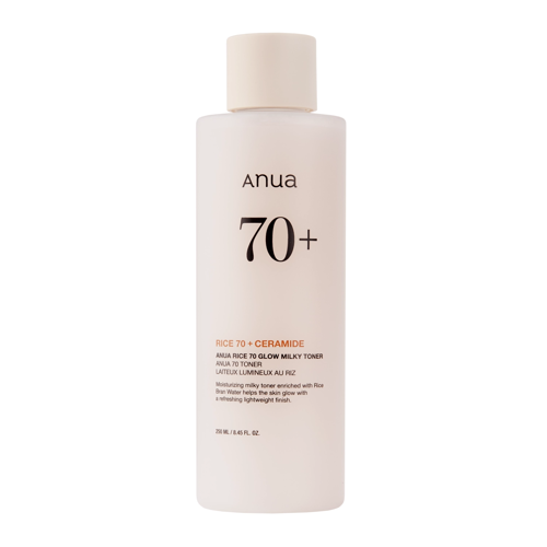 Anua - Rice 70 Glow Milky Toner - Hydratačné ryžové tonikum na tvár - 250 ml