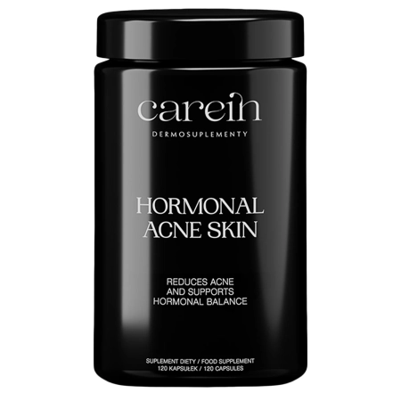 Carein - Hormonal Acne Skin - Dermosuplement - Vitamíny pre redukcia akné a podporu hormonálnej rovnováhy - 120 kapsúl