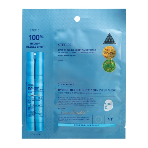 VT Cosmetics - Hydrop Reedle Shot 100hL 2-Step Mask - Hydratačná hydrogélová maska na tvár - 1,5g+27g