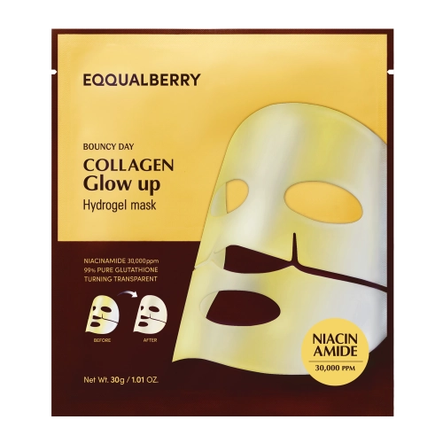 EQQUALBERRY - Collagen Glow Up Hydrogel Mask - Rozjasňujúca kolagénová maska na tvár - 30g