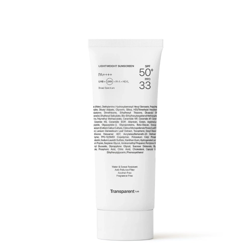 Transparent Lab - Lightweight Sunscreen SPF50+ - Ľahký opaľovací krém - 100ml
