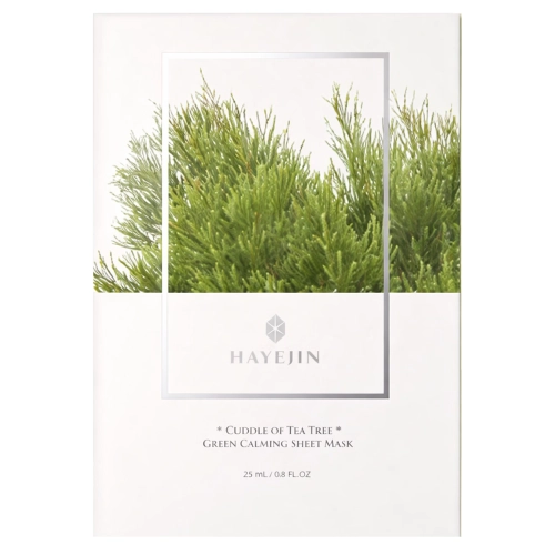 Hayejin - Cuddle of Tea Tree Green Calming Sheet Mask - Upokojujúca plátienková maska na tvár - 1ks/25ml