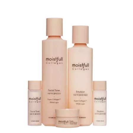 Etude House - Collagen Care Set - Sada ošetrujúcich prípravkov s kolagénom - Tonikum - 200ml a 25ml + Emulzia - 180ml a 25ml + Krém - 10ml