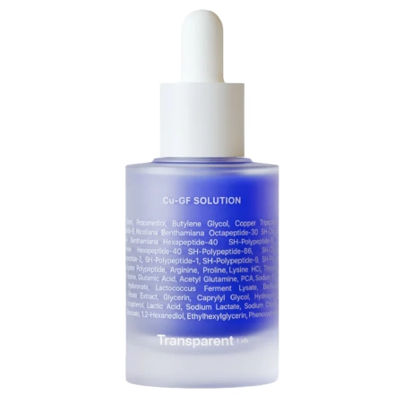 Transparent Lab - Cu-GF Solution – Sérum proti vráskam s peptidom medi 1% a rastovými faktormi 5% - 30 ml