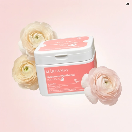 Mary&May - Hyaluronic Panthenol Hydra Mask - Sada hydratačných plátienkových masiek na tvár - 30 ks