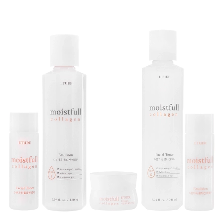Etude House - Collagen Care Set - Sada ošetrujúcich prípravkov s kolagénom - Tonikum - 200ml a 25ml + Emulzia - 180ml a 25ml + Krém - 10ml