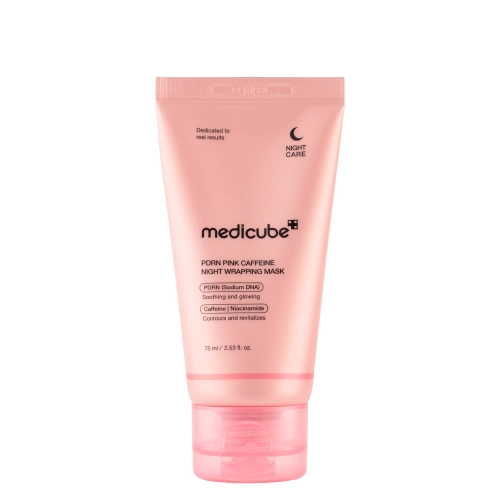 Medicube - PDRN Pink Caffeine Night Wrapping Mask - Celonočná vyhladzujúca a spevňujúca maska s PDRN - 75ml