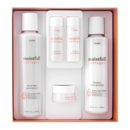 Etude House - Collagen Care Set - Sada ošetrujúcich prípravkov s kolagénom - Tonikum - 200ml a 25ml + Emulzia - 180ml a 25ml + Krém - 10ml