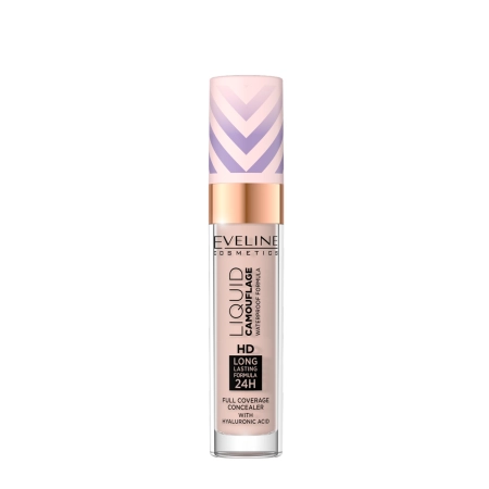 Eveline Cosmetics - Liquid Camouflage - Vodeodolný krycí korektor s kyselinou hyalurónovou - 03 Soft Natural - 7,5ml