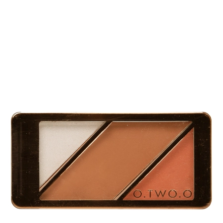 O.TWO.O - 3 in 1 Blusher Highlighter Contour - 03 Prom - Kontúrovacia paletka na tvár - 10 g