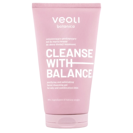Veoli Botanica - CLEANSE WITH BALANCE - Čistiaci a exfoliačný gél pre mastnú a zmiešanú pleť - 150ml