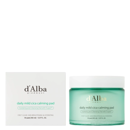 d’Alba - Daily Mild Cica Calming Pad - Upokojujúce pleťové tampóny s pupočníkom ázijským - 50ks / 165ml
