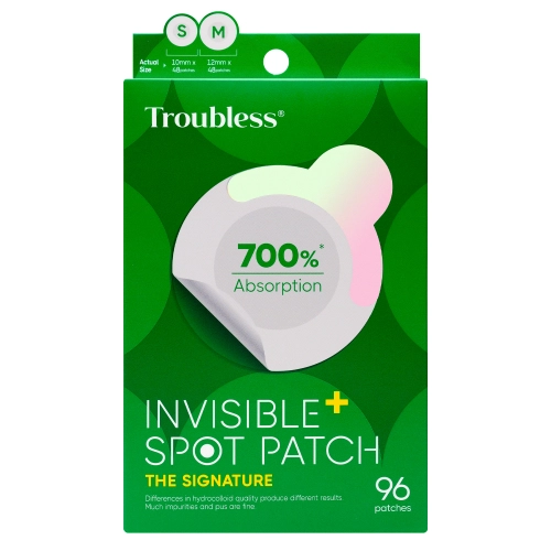 Troubless - Invisible Spot Patch Plus The Signature - Neviditeľné náplasti na akné a nedokonalosti - 96 ks