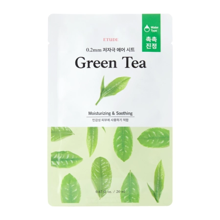 Etude House - 0.2mm Therapy Air Mask - Green Tea - Čistiaco - vyhladzujúca plátienková maska s extraktom zo zeleného čaju - 20ml
