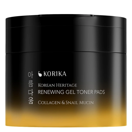 KORIKA - Korean Heritage Collagen & Snail Mucin Renewing Gel Toner Pads - Gélové pleťové tampóny s kolagénom a slimačím mucínom - 70 ks