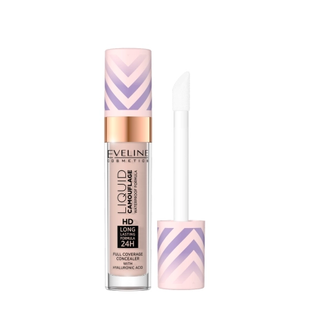 Eveline Cosmetics - Liquid Camouflage - Vodeodolný krycí korektor s kyselinou hyalurónovou - 03 Soft Natural - 7,5ml