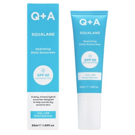 Q+A - Squalane SPF50 Hydrating Facial Sunscreen - Hydratačný krém na tvár so skvalánom a SPF50 - 50ml