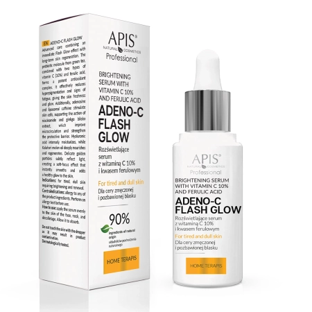 Apis - Adeno C Flash Glow - Rozjasňujúce pleťové sérum s vitamínom C a kyselinou ferulovou - 30 ml