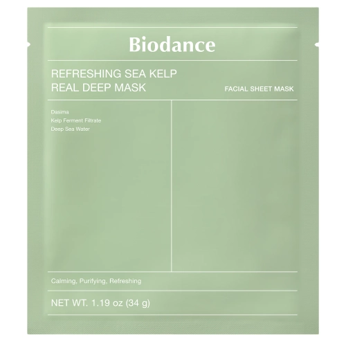 Biodance - Refreshing Sea Kelp Real Deep Mask - Upokojujúca a hydratačná plátienková maska - 1ks/34g