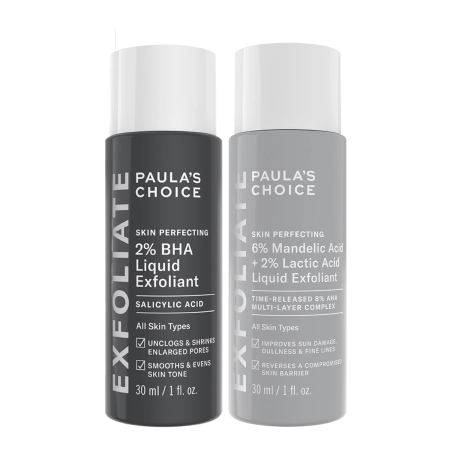 Paula's Choice - Multi-Level Exfoliation Trial Kit - Sada pre viacúrovňovú exfoliáciu - Tekutý exfoliant 30ml + Kyselinový peeling 30ml