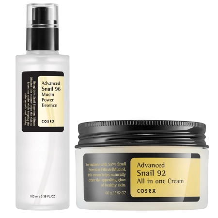 COSRX - Sada Snail Repair Duo - Esencia so slimačím slizom 100 ml + Multifunkčný krém so slimačím slizom 100 g